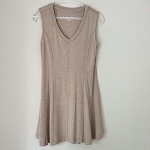 Soft Surroundings Top Womens XS Tank Top Tan Beige Sleeveless Swing Tunic Flare